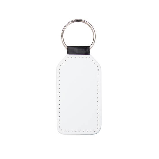 Rectangular leather keychain for printing